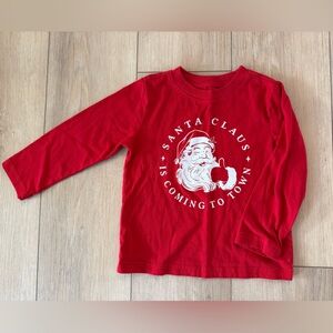 Holiday Time Red Santa Claus Long Sleeve Tee